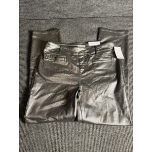 NWT Westbound Metallic Silver High Rise Straight Leg Pull On Jeans - Size 12R
